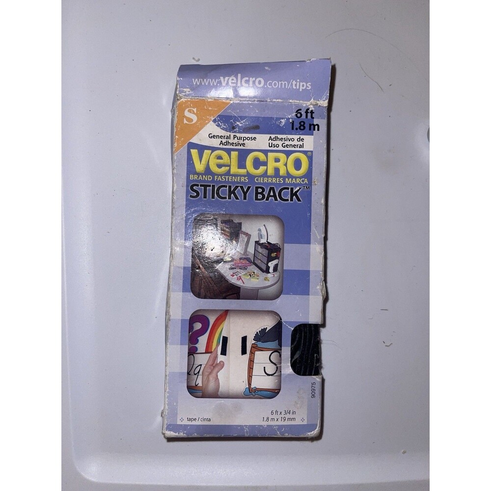 VELCRO Brand 6 Ft x 3/4 in | Sticky Back Tape Roll with Adhesive, Black.